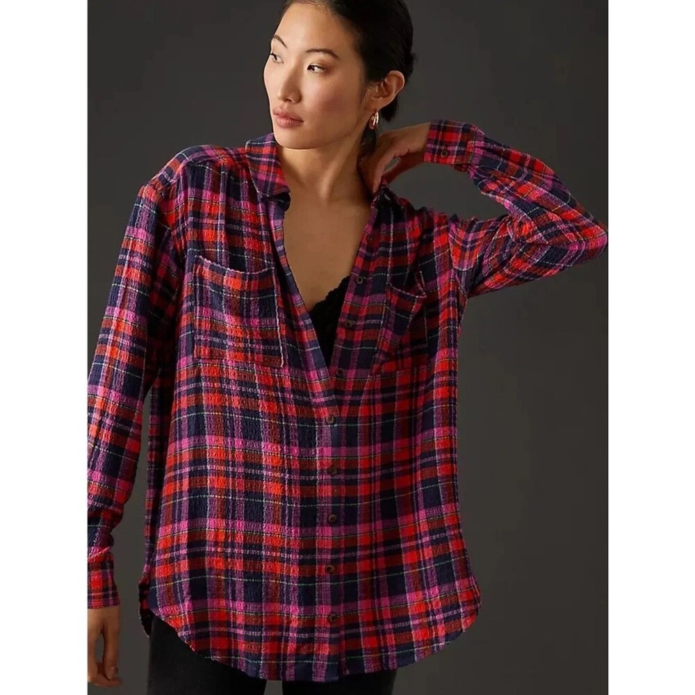 Pilcro by Anthropologie Plaid Tunic Shirt | Small
